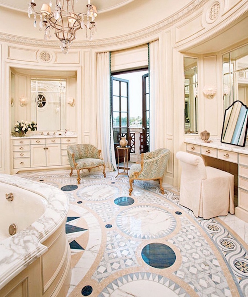 Get Inspired with Gorgeous French Country Interior Design Ideas. To see more Luxury Bathroom ideas visit us at www.luxurybathrooms.eu #luxurybathrooms #homedecorideas #bathroomideas