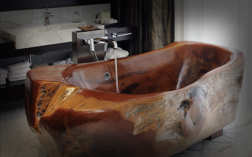 10 Relaxing and Unique Wooden Bathtubs You Will Love Have ➤To see more Luxury Bathroom ideas visit us at www.luxurybathrooms.eu #luxurybathrooms #homedecorideas #bathroomideas @BathroomsLuxury