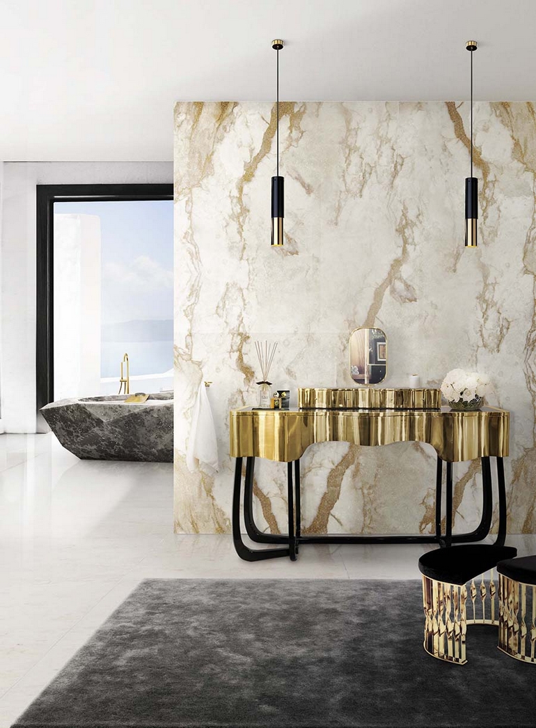 25 Unique Modern Consoles To Enhance Luxury Bathrooms ➤To see more Luxury Bathroom ideas visit us at www.luxurybathrooms.eu #bathroom #homedecorideas #bathroomideas @BathroomsLuxury