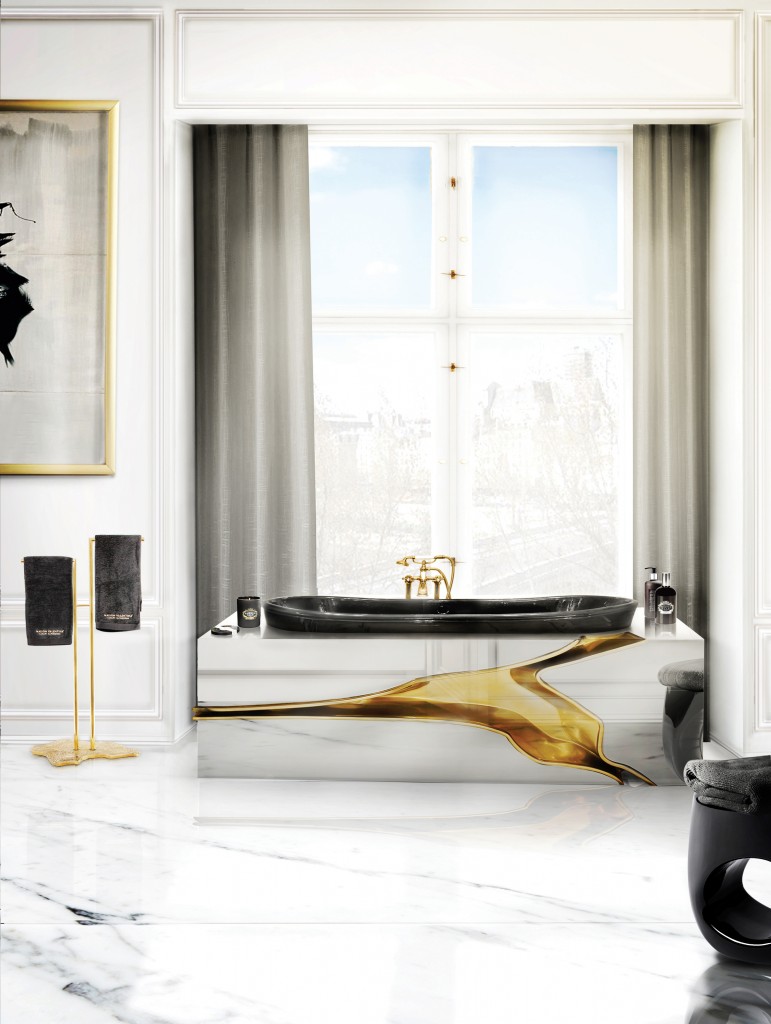 How To Decorate Luxurious Bathrooms With Gold ➤ To see more news about Luxury Bathrooms in the world visit us at http://luxurybathrooms.eu/ #bathroom #interiordesign #homedecor @BathroomsLuxury @koket @bocadolobo @delightfulll @brabbu @essentialhomeeu @circudesign @mvalentinabath @luxxu @covethouse_
