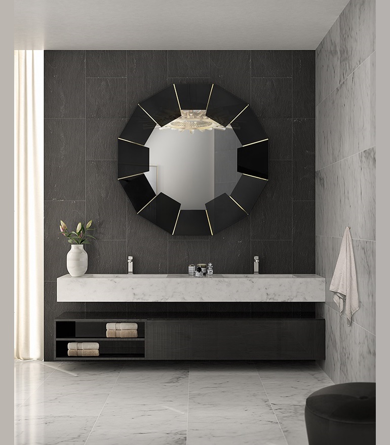 Bathroom Decor Ideas For a Dark And Luxury Interior Design ➤ To see more news about Luxury Bathrooms in the world visit us at http://luxurybathrooms.eu/ #luxurybathroom #interiordesign #homedecor @BathroomsLuxury @bocadolobo @delightfulll @brabbu @essentialhomeeu @circudesign @mvalentinabath @luxxu @covethouse_