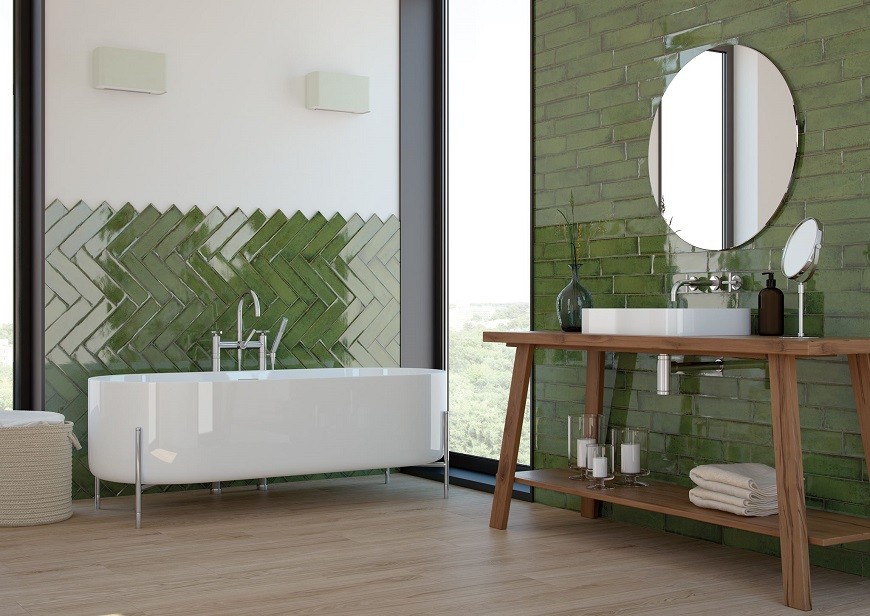 Create an Harmonious Bathroom Decor Using Different Olive Green Shades 4