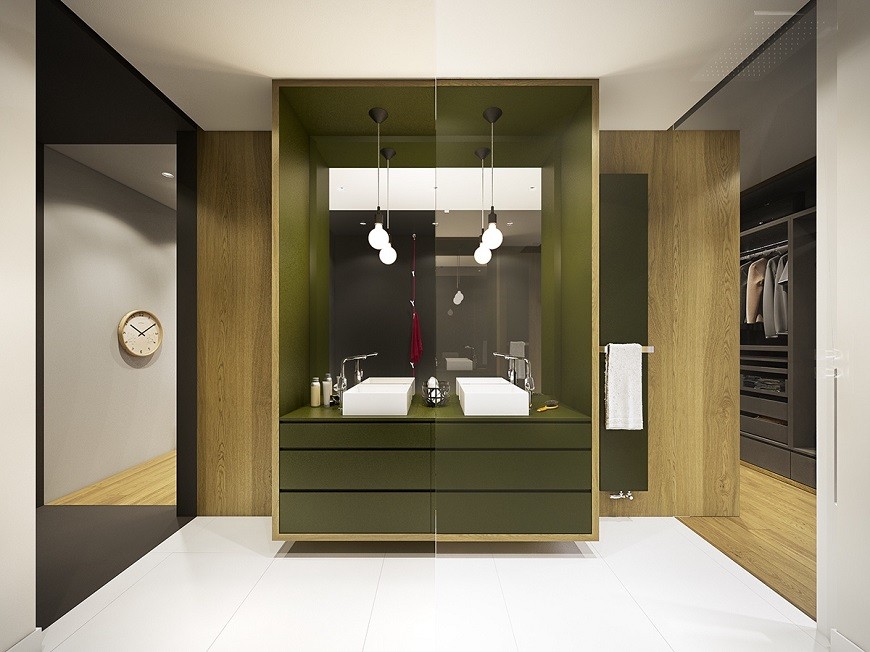 Create an Harmonious Bathroom Decor Using Different Olive Green Shades 7