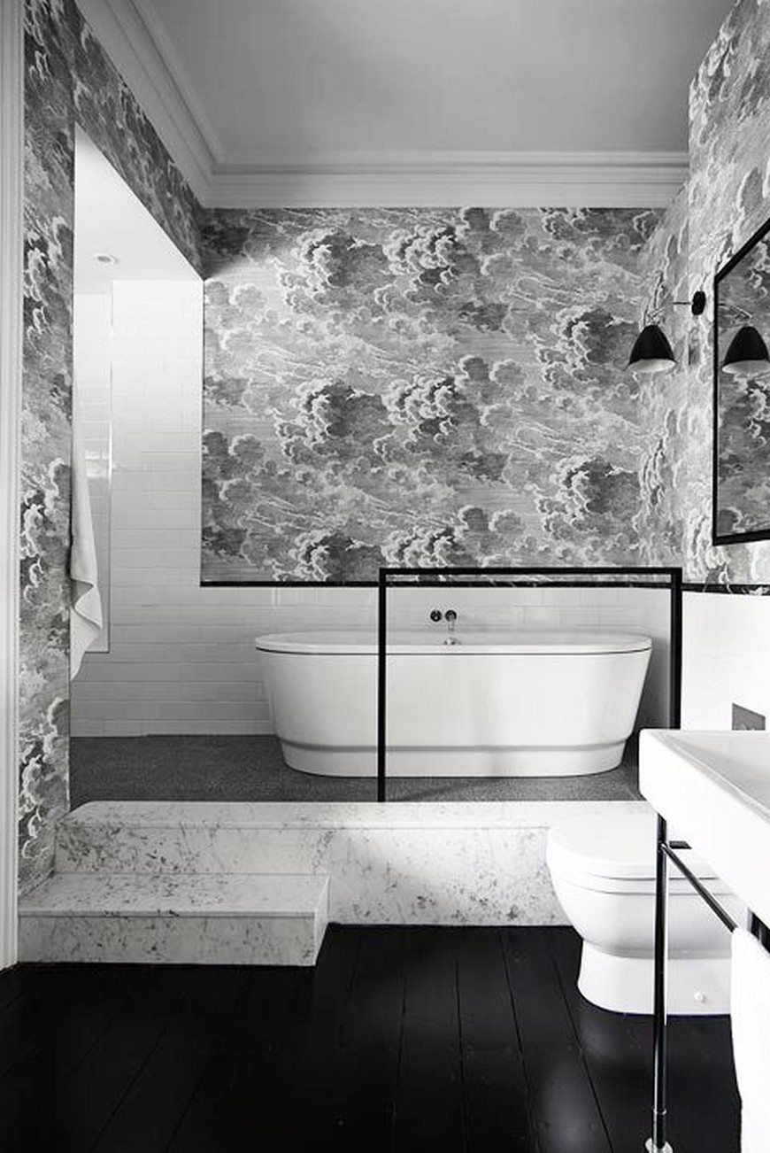Create A Trendy Luxury Bathroom Design With These 12 Wallpaper Ideas